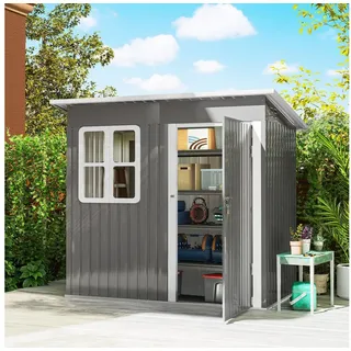 Outsunny Gerätehaus 1,33 x 1,33 m Silber