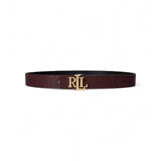 Lauren Ralph Lauren für Damen. 412P06812001 Beidseitig genarbter Ledergürtel burgunderrot, schwarz (S), Bordeaux