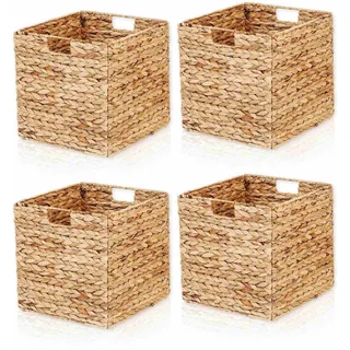 Aufbewahrungsbox LYCCE "Aufbewahrungskorb Aufbewahrungskorb Wasserhyazinthe", braun (natur), B:33cm H:33cm T:33cm, Aufbewahrungsboxen, Aufbewahrungsbox