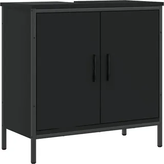 vidaXL Waschbeckenunterschrank Schwarz 80x30x60 cm Holzwerkstoff - Schwarz