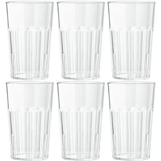 Viva Haushaltswaren - 6 x bruchfestes Longdrinkglas 400 ml, Wassergläser Set aus hochwertigem Kunststoff, edle Gläser für Camping, Partys (wie echtes Glas)