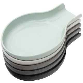 Youngever 5 Stück Kunststoff-Löffelablagen, Küchenutensilienhalter, Kunststoff-Löffelhalter, urbane Farben