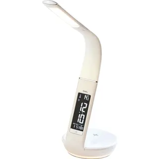 AMS 1304 Wecker Netzwecker Tischleuchte digital weiß Ladestation für Smartphones