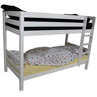 Linea Natura Etagenbett , Weiß , Holz , Buche , massiv , seitenverkehrt montierbar, einzeln stellbar , 90x200 cm , Babymöbel & Kindermöbel, Kinderzimmer & Jugendzimmer, Stockbetten