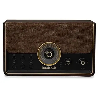 Vintage-Bluetooth-Radio mit braunem Design, Bluetooth-Konnektivität, USB-Anschluss, FM/AM-Funktionen; ideal zum Musikhören und als Retro-Dekoration.