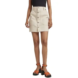 G-star Workwear Slim Fit High Waist Denim Short Rock - Ecru - 30