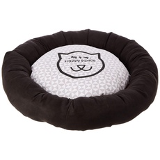 PETBLIS Cozy Katzenbett, rund, 48 cm, Schwarz + Braun, 1 kg