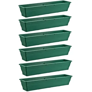 Blumenkasten 6x Balkonkasten Pflanzkasten 100cm stabil mit Wasserspeicher grün