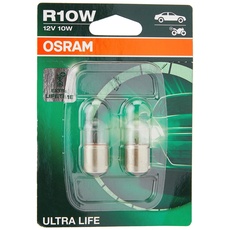Osram ULTRA LIFE R10W Halogen, Schluss-, Kennzeichen-, Park- und Positionslicht, 5008ULT-02B, 12V PKW, Doppelblister (2 Stück)