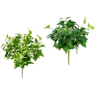 Flair Flower Künstlicher Efeubusch Kunstpflanze Efeu Deko Grünpflanze Zimmerpflanze Kletterpflanze Efeuranke Strauß Girlande Busch Blätter Gründeko Hochzeitsdeko Tischdeko Floristik Beiwerk Blumen