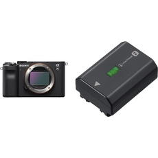 Sony Alpha 7C Spiegellose E-Mount Vollformat-Digitalkamera ILCE-7C (24,2 MP, 7,5cm (3 Zoll) Touch-Display, Echtzeit-AF) Body - schwarz + NPFZ100 Akku
