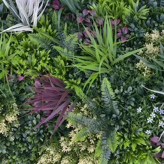 TENAX Divy Panel Amazzonia Mehrfarbig 50x50 cm (4 Stück), Modulares Paneel mit künstlichen 3D-Blättern im Dschungel-Effekt für Wände, vertikale Gärten und Innen-/Außendekoration