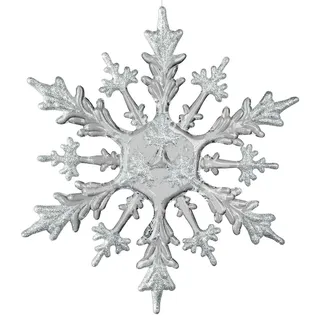 formano Eiskristall Deko Hänger 20 cm Weihnachtsdeko Fenster klar Silber Acryl - filigraner Schneekristall zum Aufhängen - Winterdeko für Fenster, Zweige oder Baum - frostige Eleganz aus Acrylglas