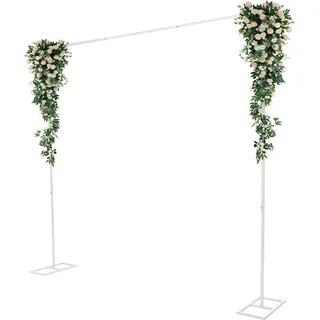 Hintergrundständer, robuste Eisenkonstruktion, elegantes quadratisches Design, L, WEISS