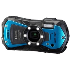 PENTAX WG-90 Blau - wasserdichte digitale Kompaktkamera, entwickelt für die einfache Unterwasseraufnahmen bis zu einer Tiefe von 14 Metern