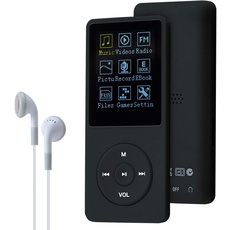 COVVY 8GB Tragbare MP3 Musik Player, Support bis zu 64GB SD Speicherkarte, Lossless Sound HiFi MP3 Player, Music/Video/Sprachaufnahme/FM Radio/E-Book Reader/Fotobetrachter(8G, Schwarz)