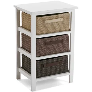 Versa Gavle Möbel für das Bad, Schubladeneinheit mit 3 Schubladen zum Organisieren, Moderne und unterhaltsame Aufbewahrung, Maßnahmen (H x L x B) 57 x 28 x 37 cm, Holz und Polyester, Farbe: Braun