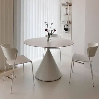 Runder Esstisch Keramik Metallbeine Esszimmertisch Küchentisch Tisch Ø 110cm*75 cm Weiß /YBYZ-B110/ - Weiß