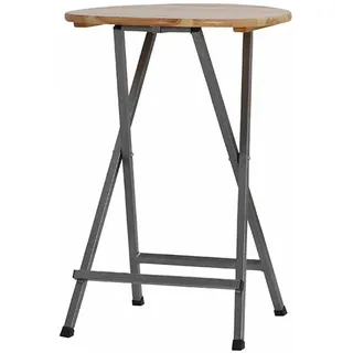 Stehtisch Ø78cm Kiefernholz Gestell Stahl eckig pulverbeschichtet klappbar 110cm