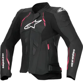 Alpinestars Stella Dusk Leather Jacket Damen Motorradjacke, Black Diva Pink 38