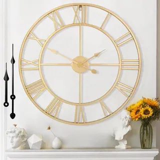 Moderne Wanduhr mit römischen Ziffern, 40cm Durchmesser, stilvoll, schalldicht, für Woonkamer, Slaapkamer, Keuken, Landhaus, Industrie-Stil
