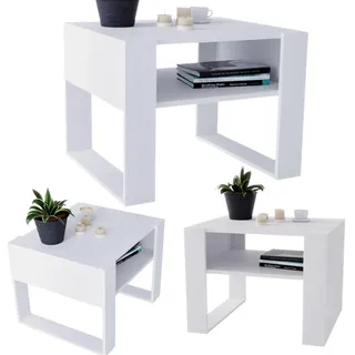 CraftPAK Couchtisch Holzwerkstoff rechteckig stabil Weiß 45/53,6/65cm , Rechteckig , 65x45x53.6 cm , Wohnzimmer, Wohnzimmertische, Couchtische