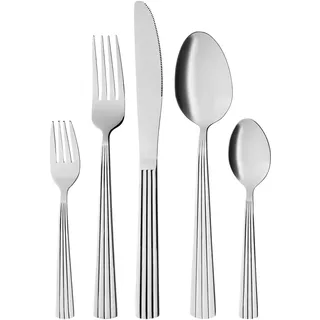 GRÄWE Besteckset für 4 Personen aus Edelstahl, Essbesteck, Tafelbesteck Set 16-teilig, Spülmaschinengeeignet, Besteck Set mit Dekor - Serie Athen