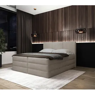 Winkle Boxspringbett - Creme - H2/H3 - inklusive Topper - 160x200 cm