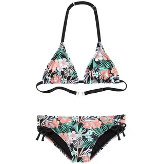 Chiemsee Triangel-Bikini, mit floralem Design, schwarz