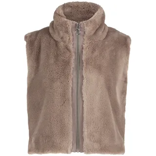 Fellimitatweste BETTY BARCLAY "Plüschweste mit Reißverschluss", Damen, Gr. 48, braun, Obermaterial: 100% Polyester PES., Westen Fellimitatweste