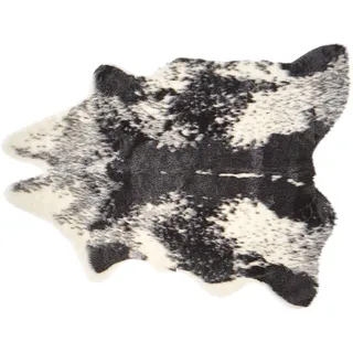 Beliani Nambung Fellteppich 60 x 90 cm Schwarz/Weiß