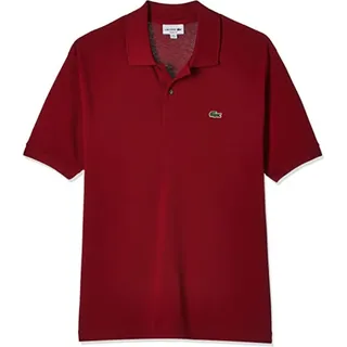Lacoste Herren Poloshirt Bordeaux Frühling Sommer : Größe - S Größe: S - Rot