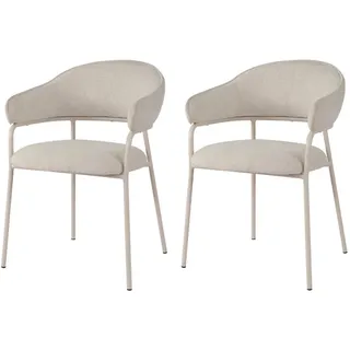 Mobili Rebecca Esszimmerstuhl Dorstenia Polyester weiß 2 Stück