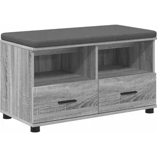 Flurbank mit Kissen mit Regal Graues Sonoma 80 x 38 x 46 cm - Grau