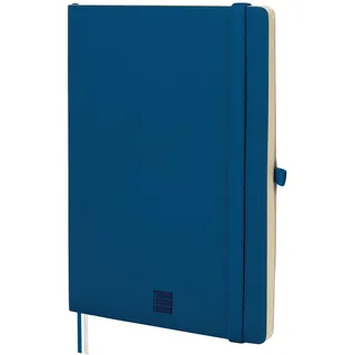 Finocam - Notizbuch Nexo Flexibler Einband Dotted-Gepunktet Marineblau | Notizbuch DIN A5 mit perforierten Blättern | Innentasche und Stifthalter | 72 Seiten, Ideal als Bullet Journal