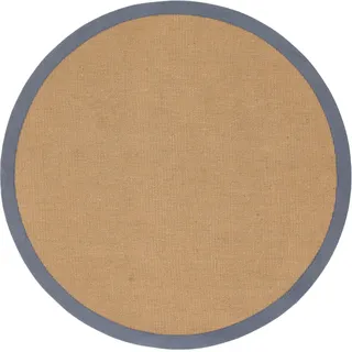 carpetfine Sisalteppich »Sisal«, rund, 5 mm Höhe, mit farbiger Bordüre, Anti-Rutsch Rückseite carpetfine grau Ø 200 cm   1 St.