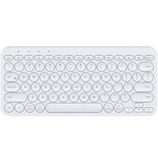 Aptiq kabellose kompakte Bluetooth-Tastatur Weiss- QWERTY - komfortabel ergonomisch - verbindet mehrere Geräte - wiederaufladbar