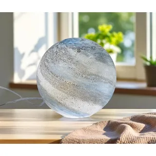 Formano Kugellampe LUXOR Glas Marmor blau Design 24cm Tischlampe aus weißem Glas - Blau