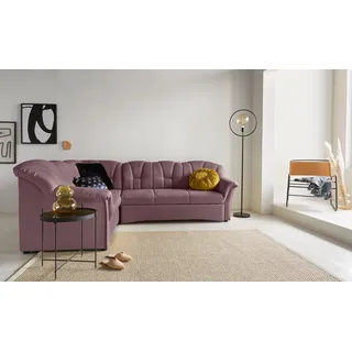 DOMO collection Ecksofa »Papenburg B/T/H: 242/190/84 cm L-Form«, wahlweise mit Bettfunktion, Langer Schenkel links oder rechts, lila