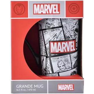 Pyramid International Marvel Avengers, Spider-Man und Iron Man, Retro-Comic-Kunst, Keramiktasse Grande Cappuccino, 570 ml, Einheitsgröße