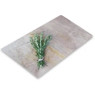 Ceranfeldabdeckung 30x52cm Herdabdeckplatten Induktion Herdschutz Deko Glasplatte Schneidebrett Sicherheitsglas Spritzschutz 1848 (Rosmarin)