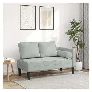 vidaXL Chaiselongue mit Kissen Hellgrau Samt