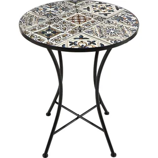 AXI Amélie Bistrotisch, Mosaiklook, Zartblau | Bistrot-Gartenmöbel, Mosaik-Bistrotisch für Garten/Balkon/Terrasse | Gartentisch 60 x 60 x 75 cm