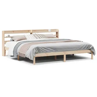 vidaXL Massivholzbett ohne Matratze 180x200 Kiefernholz - Braun