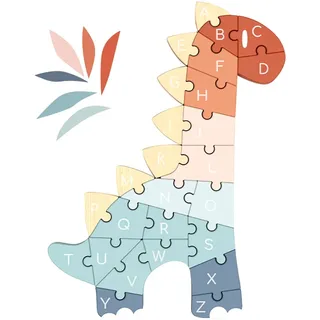 speedy monkey Konturenpuzzle »ABC-Puzzle Dino« aus Holz, FSC® - schützt Wald, bunt