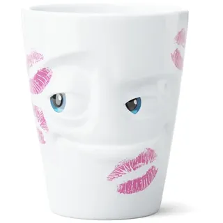 FIFTYEIGHT PRODUCTS / Henkelbecher „Geküsst“ - Movie Edition - (Porzellan, 350 ml, Weiß, Made in Germany)