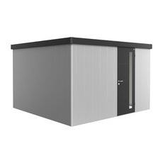 BIOHORT Gerätehaus »Neo«, Metall, BxT: 348 x 348 cm (Außenmaße inkl. Dachüberstand) - silberfarben