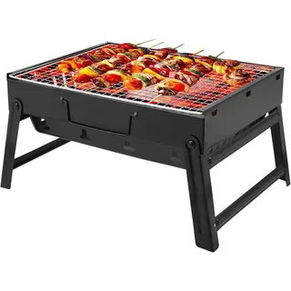 Windfromort Klappbarer Holzkohlegrill Edelstahl Mini Campinggrill
