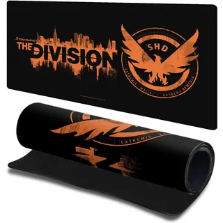 Head Case Designs Offizielle Tom Clancy's The Division Logo Schwarz Grafiken 23.62 x 11.81 x 0.12 inches (600 x 300 mm) - L Gaming-Schreibtisch PC-Tastatur Mauspad