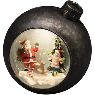Konstsmide LED Weihnachtskugel Weihnachtsmann mit Kindern, wassergefüllt, 5h Timer, warm weiße Diode, batteriebetrieben, Innen - 4362-000
